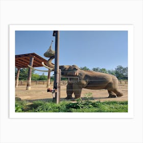 Exercising elephant Art Print