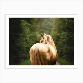 Golden beauty - Ardennes Belgian horse photo print - moody animal photography art Art Print