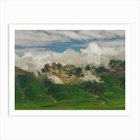 Mountains Of Tibet In Clouds Art Print