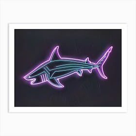 Neon Purple Smallscale Cookiecutter Shark 1 Art Print