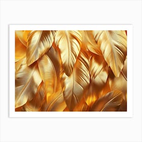 Gold Feathers 2 Art Print