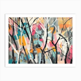 Abstract Birch Trees Art Print