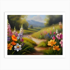 Spring Flowers Oil Painting 13 Art Print