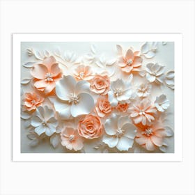 Peach And White Flowers Art Print