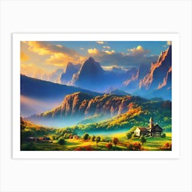 Village In The Mountains 2 Art Print