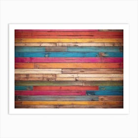 Colorful Wood Planks 2 Art Print