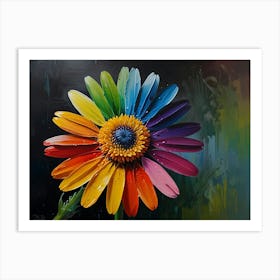 Rainbow Daisy Art Print