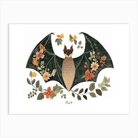 Little Floral Bat 3 Poster Art Print