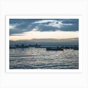 Boats At Blue Dusk Art Print