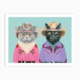 Rodeo Cats Art Print