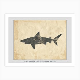 Smallscale Cookiecutter Shark Silhouette 1 Poster Art Print