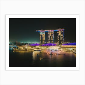 Singapore Marina Bay Sands At Night Art Print