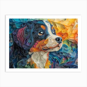 Finnish Laphund Paper Quilling Dog Portrait II Art Print