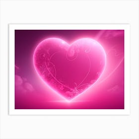 A Glowing Pink Heart Vibrant Horizontal Composition 38 Art Print