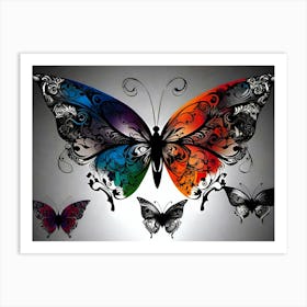 Colorful Butterflies 80 Art Print