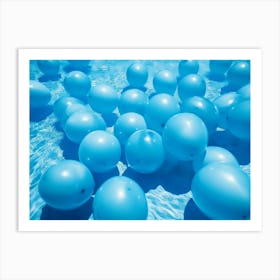 Blue Balloons In Water Art Print