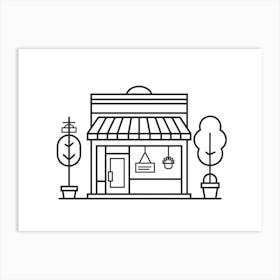 Shop Storefront Vector Illustration Art Print