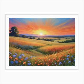 Sunset In The Meadow 22 Art Print