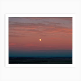 Full Moon Sunset Art Print