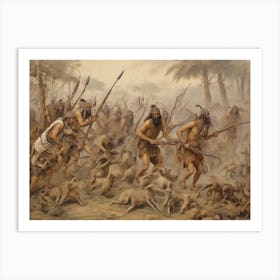 Battle in ancient society Art Print