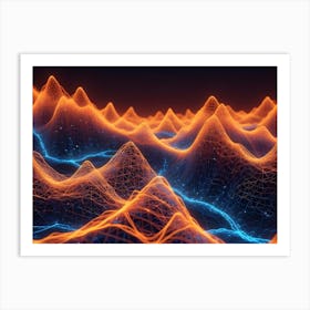 Abstract Image Of A Glowing, Geometric Landscape Art Print