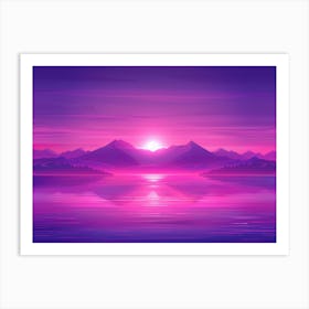 Sunset In The Mountains 91 Art Print