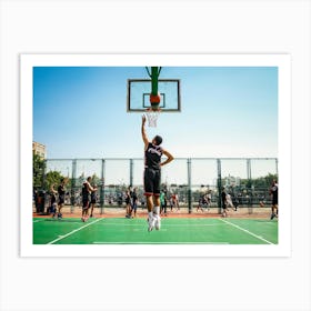 Ball Basketball Game Court People Championship Basketball Court Basket Player Sport Play (11) Art Print