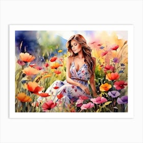 Meadow full of flowers 11 Art Print