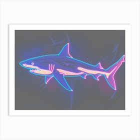 Neon Pastel Pink Blue Shark 4 Art Print