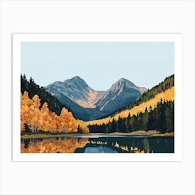 Autumn Colors In The Mountains Rocky Mountains Art Print