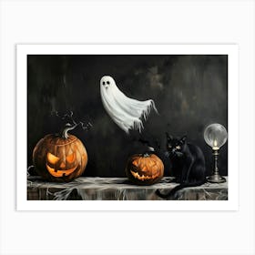 Ghosts And Pumpkins 1 Art Print