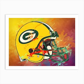 Green Bay Packers Helmet Abstract Art Print