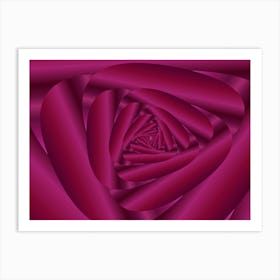 Pink Color Rose Swirl Pattern Art Print