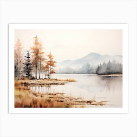 A Painting Of A Lake In Autumn 66 Art Print