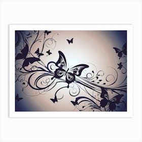 Butterflies And Flowers 12 Art Print