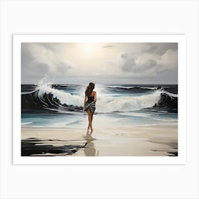 Woman On The Beach Art Print