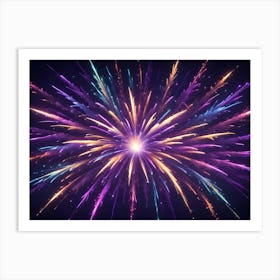 Abstract Image Of Colorful Fireworks Exploding Against A Black Background Art Print