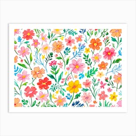 Watercolor Flowers 25 Art Print