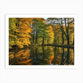 Serene Autumn Reflections 28 Art Print