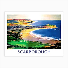 Scarborough Coast, Vintage Travel Poster Art Print