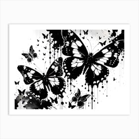 Black And White Butterflies 2 Art Print