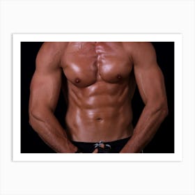 Muscular Man Posing 1 Art Print