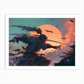 Samuraj Fighting Ninjas 1 Art Print