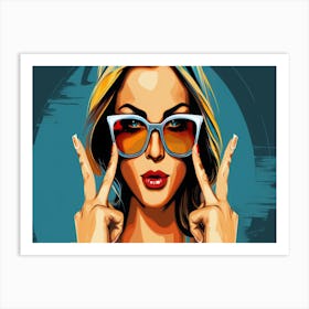 Girl In Sunglasses Art Print