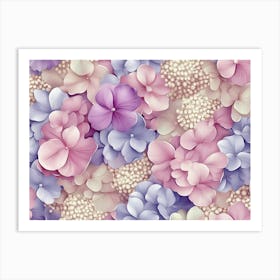 Hydrangea Floral Pattern Art Print