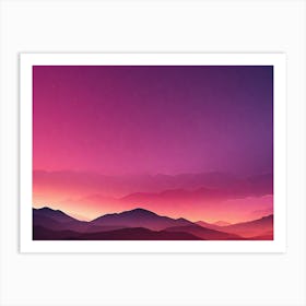 Sunset In The Mountains 10 Art Print
