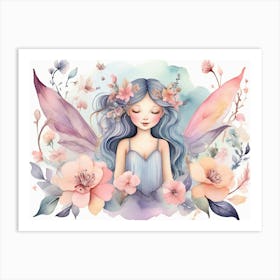 Elegant Fairy Floral Painting Art Print