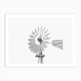 Windmill Black And White Art Print