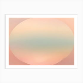 Abstract Image Of A Circular Shape With A Soft, Pastel Gradient Of Pink And Green Art Print