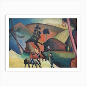 August Macke Indians On Horsebacks Art Print